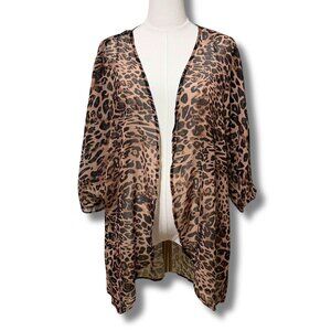 Ofeefan Leopard Print Sheer Kimono Cardigan Coverup – NWT – Size Large